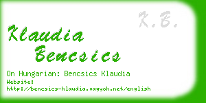 klaudia bencsics business card